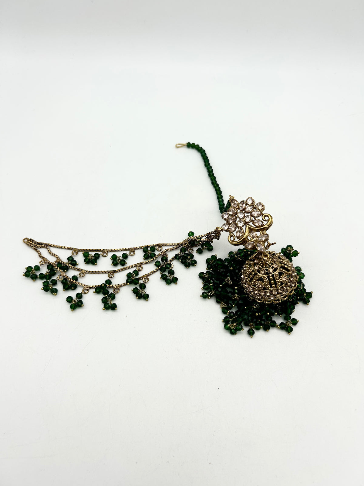 AM9027 Gold and Green bridal necklace set Polki