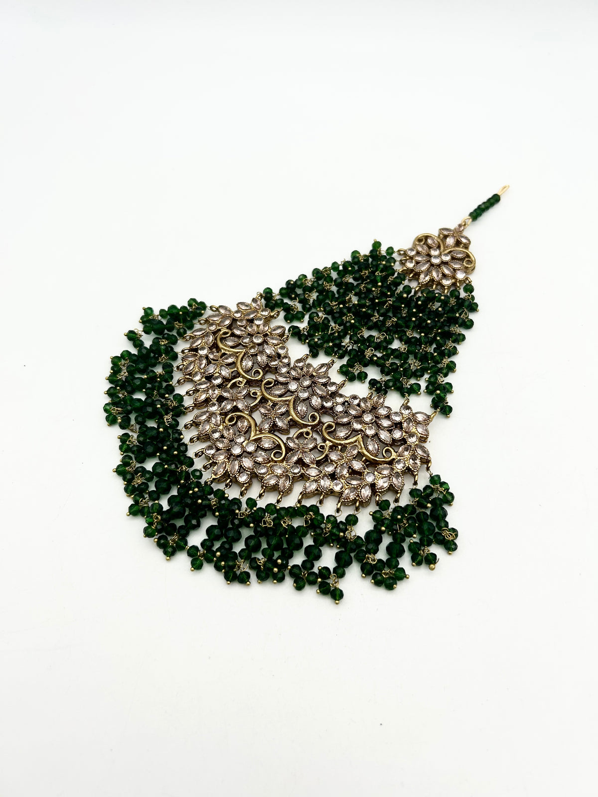 AM9027 Gold and Green bridal necklace set Polki