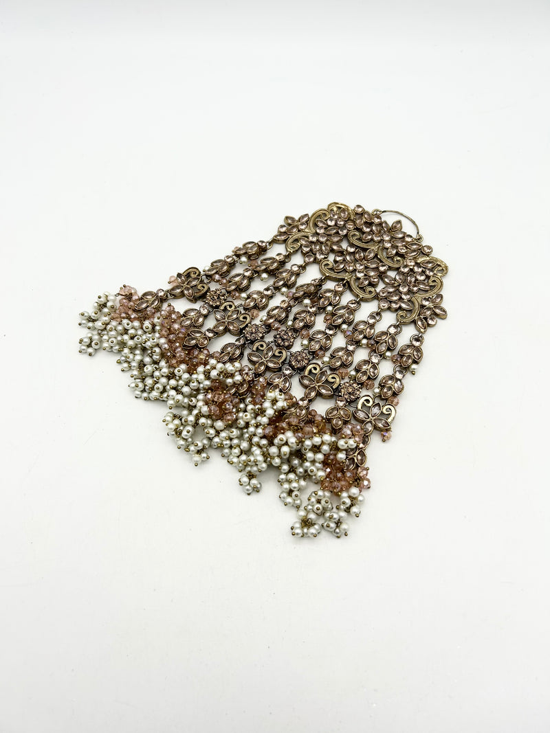 AM041 Gold and Pink bridal necklace set Polki