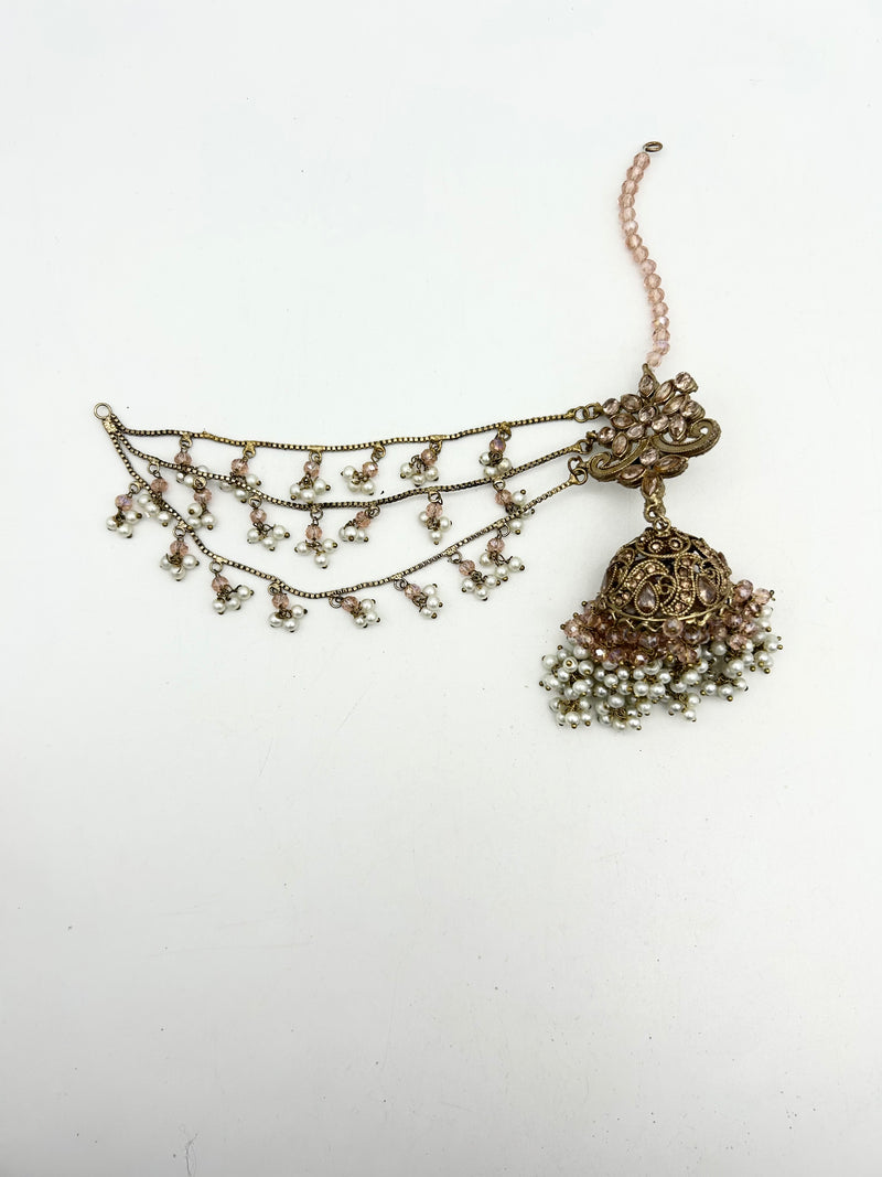 AM041 Gold and Pink bridal necklace set Polki