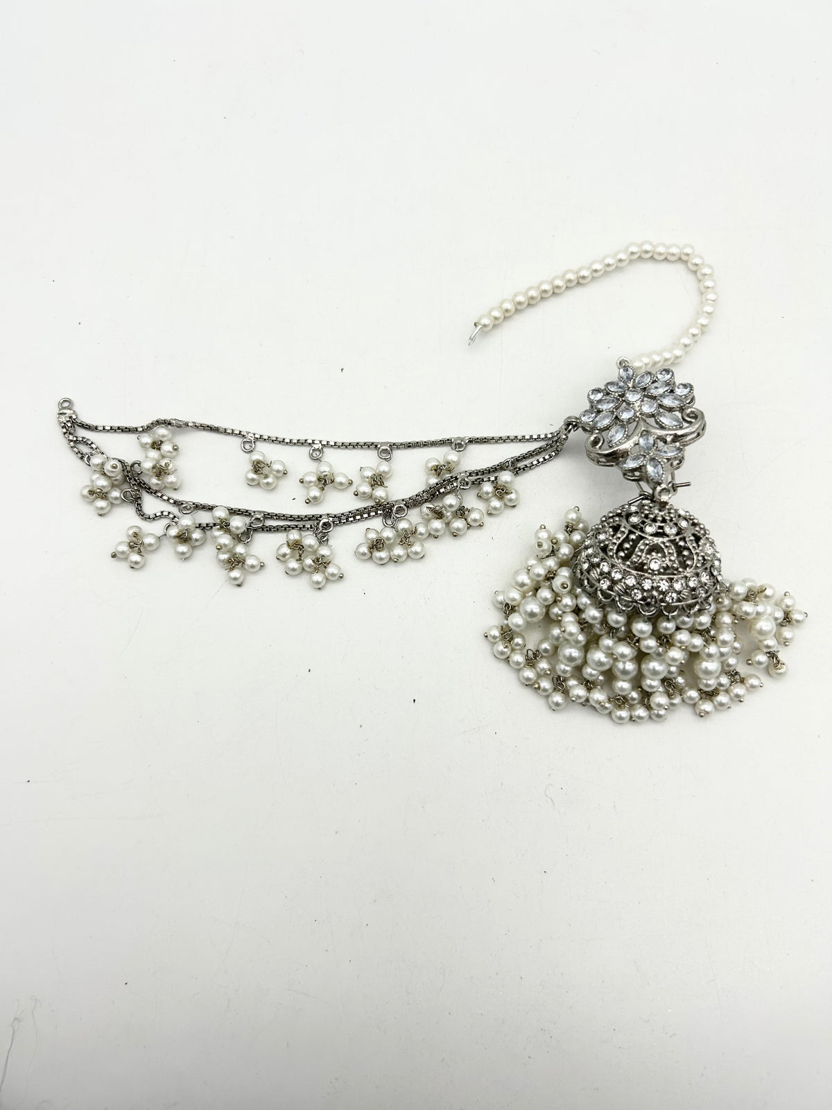 AM9025 Silver bridal necklace set Polki