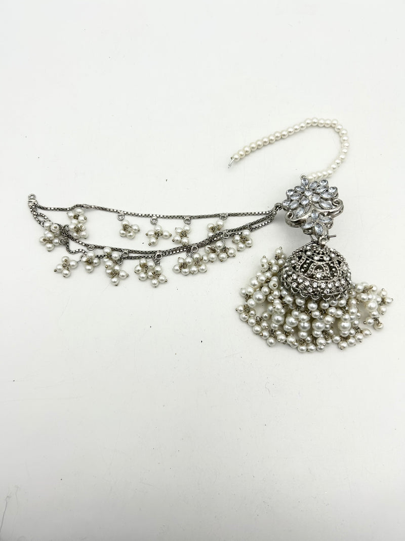 AM9025 Silver bridal necklace set Polki