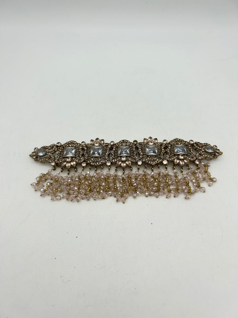 AM300 Gold and Pink Bridal Necklace and choker polki