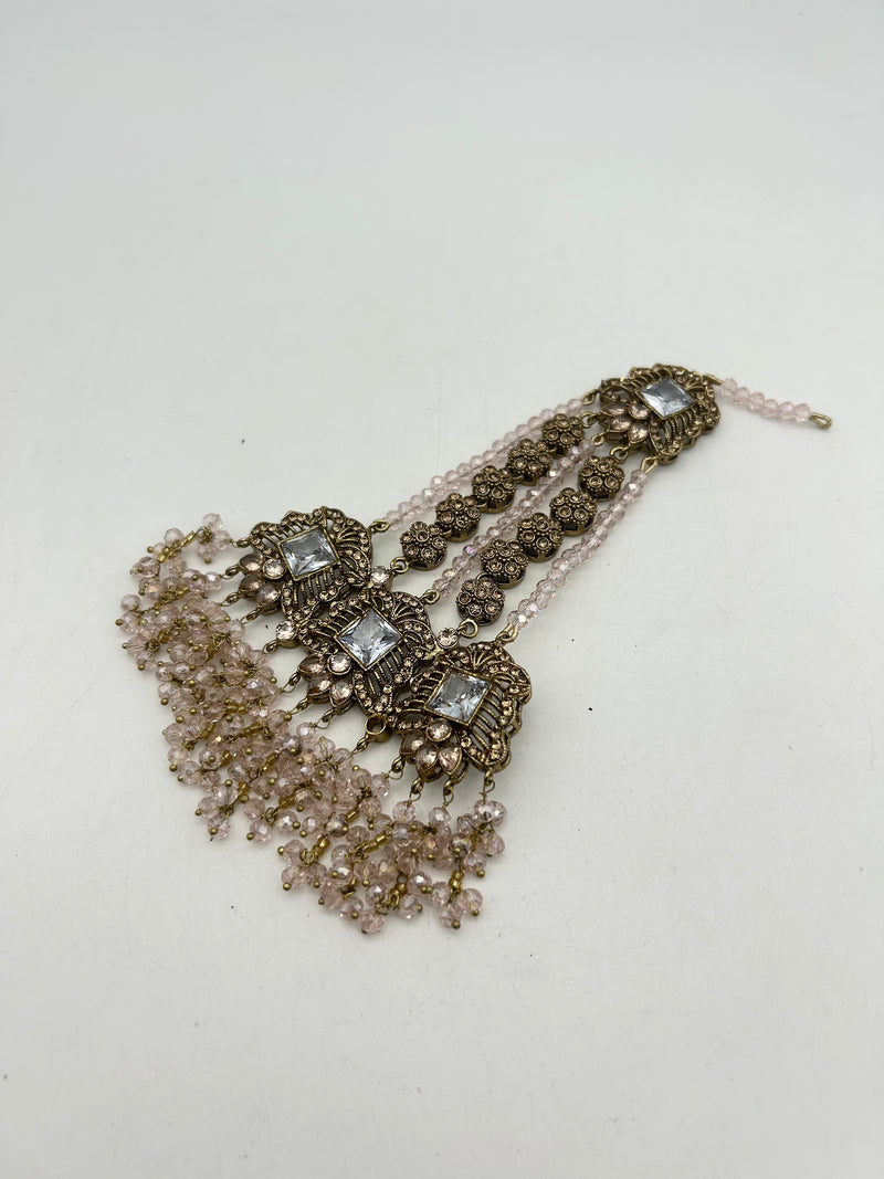 AM300 Gold and Pink Bridal Necklace and choker polki