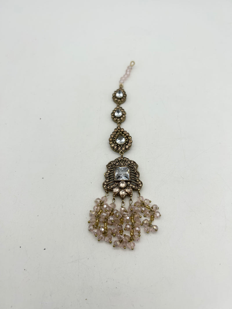 AM300 Gold and Pink Bridal Necklace and choker polki