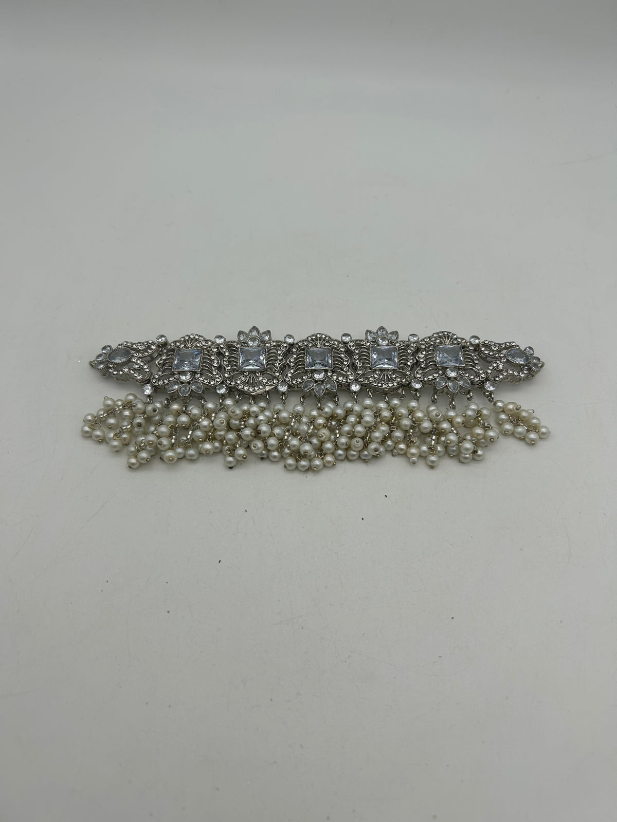 AM300 silver bridal necklace and choker set Polki