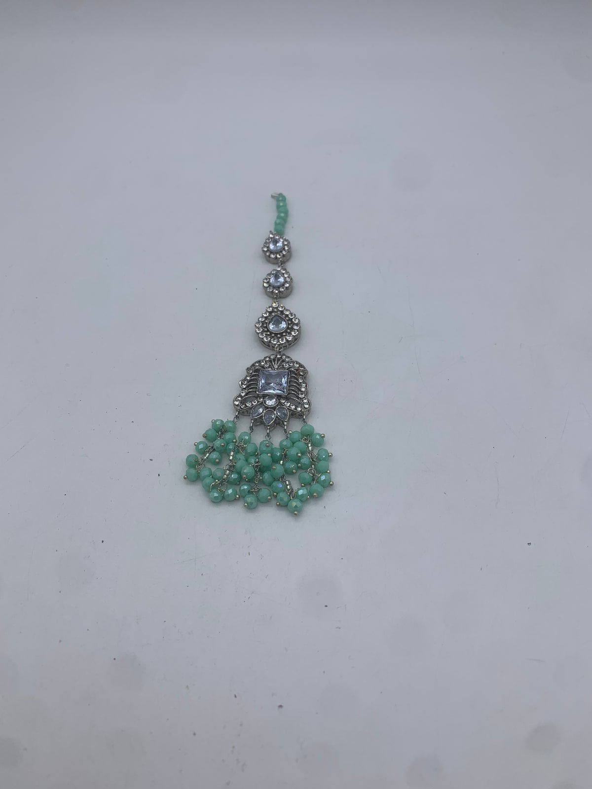 AM300 White and Mint Bridal necklace and choker set Polki