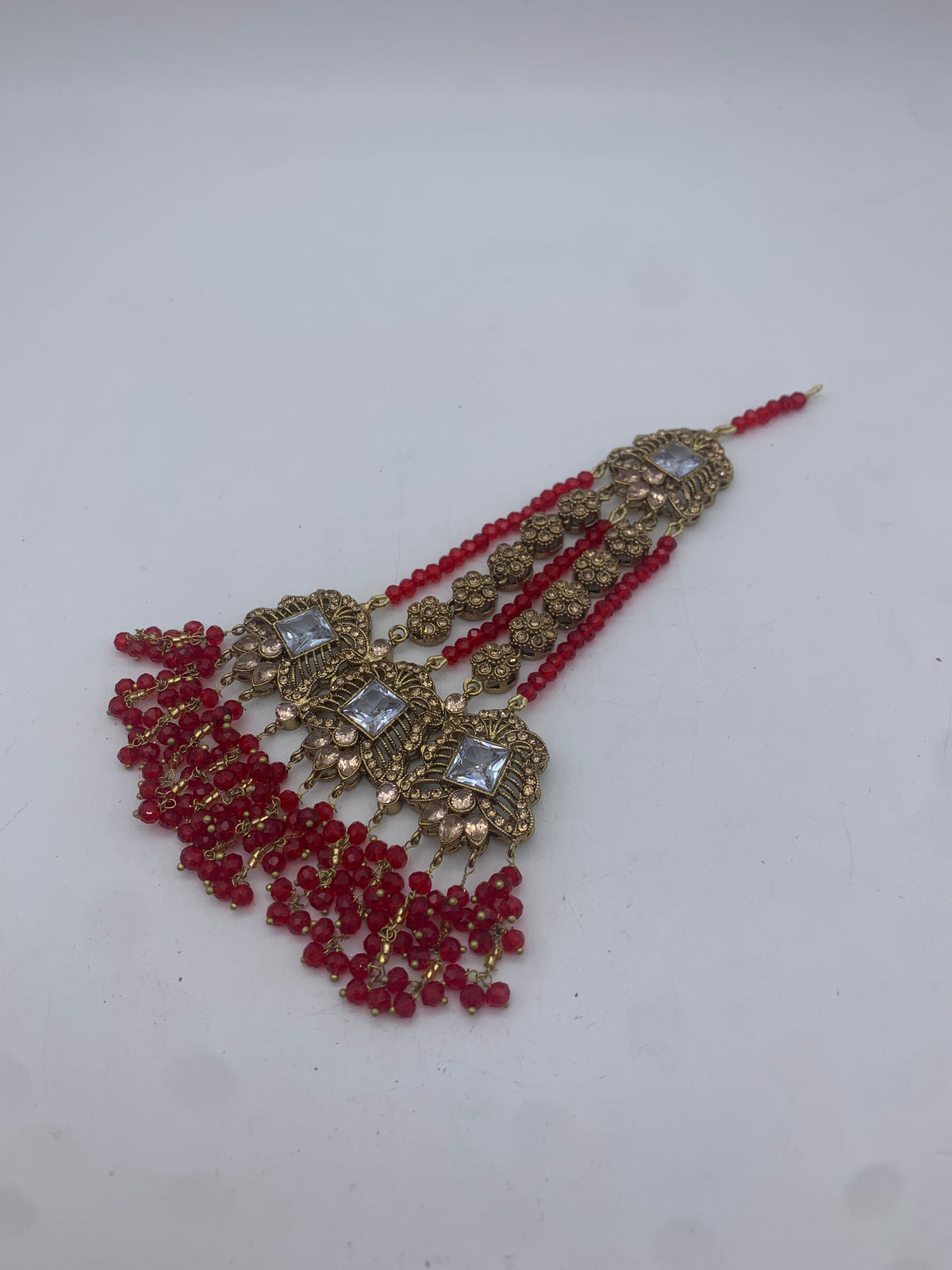 AM300 Gold and Red bridal necklace and choker set polki