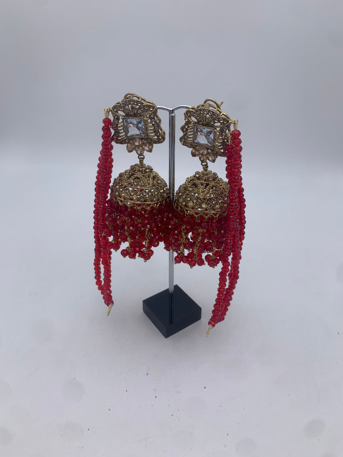 AM300 Gold and Red bridal necklace and choker set polki