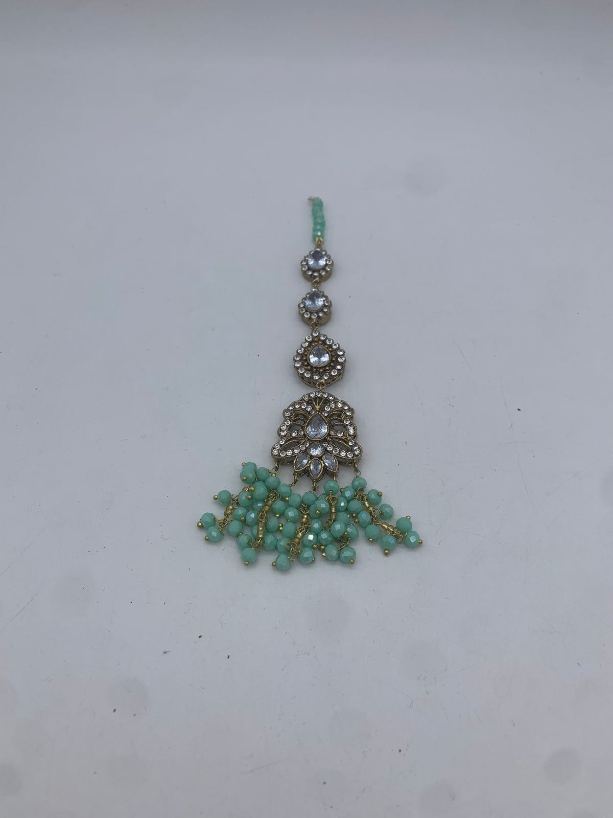 AM301 Gold and Mint Bridal Necklace Choker set Polki