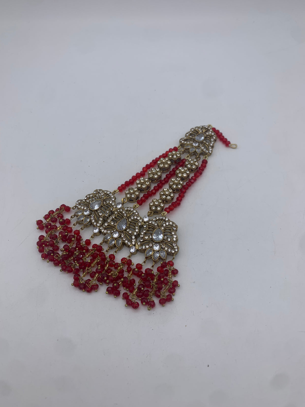 AM301 Gold and Red Bridal necklace and choker set Polki