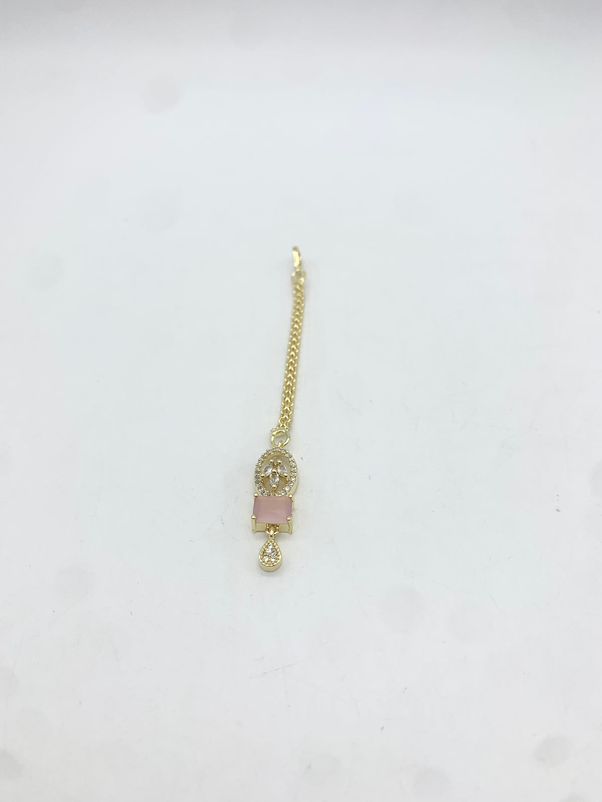 AM670 Gold and Pink tikka American Diamond