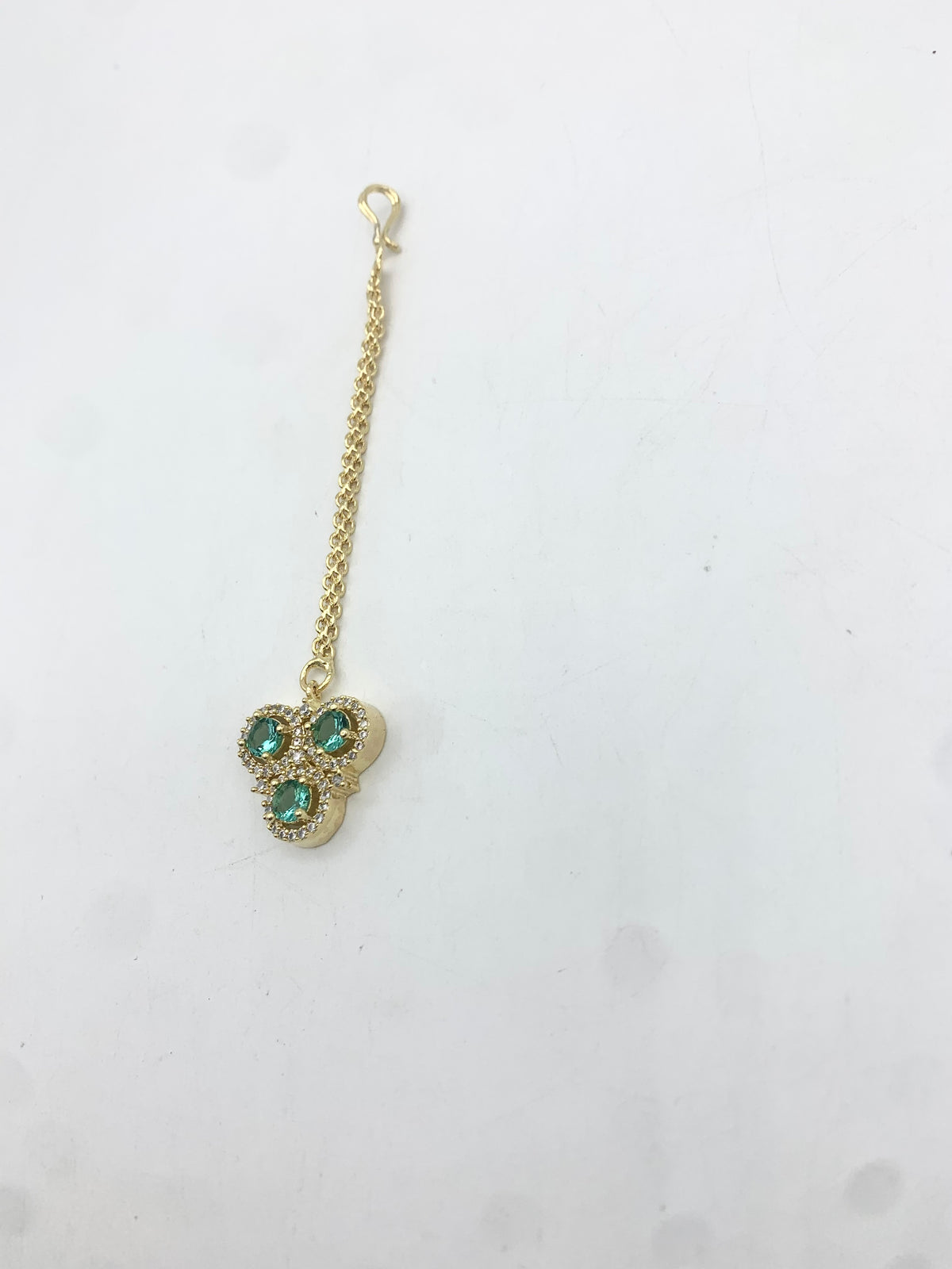 AM671 Gold and Teal tikka American Diamond