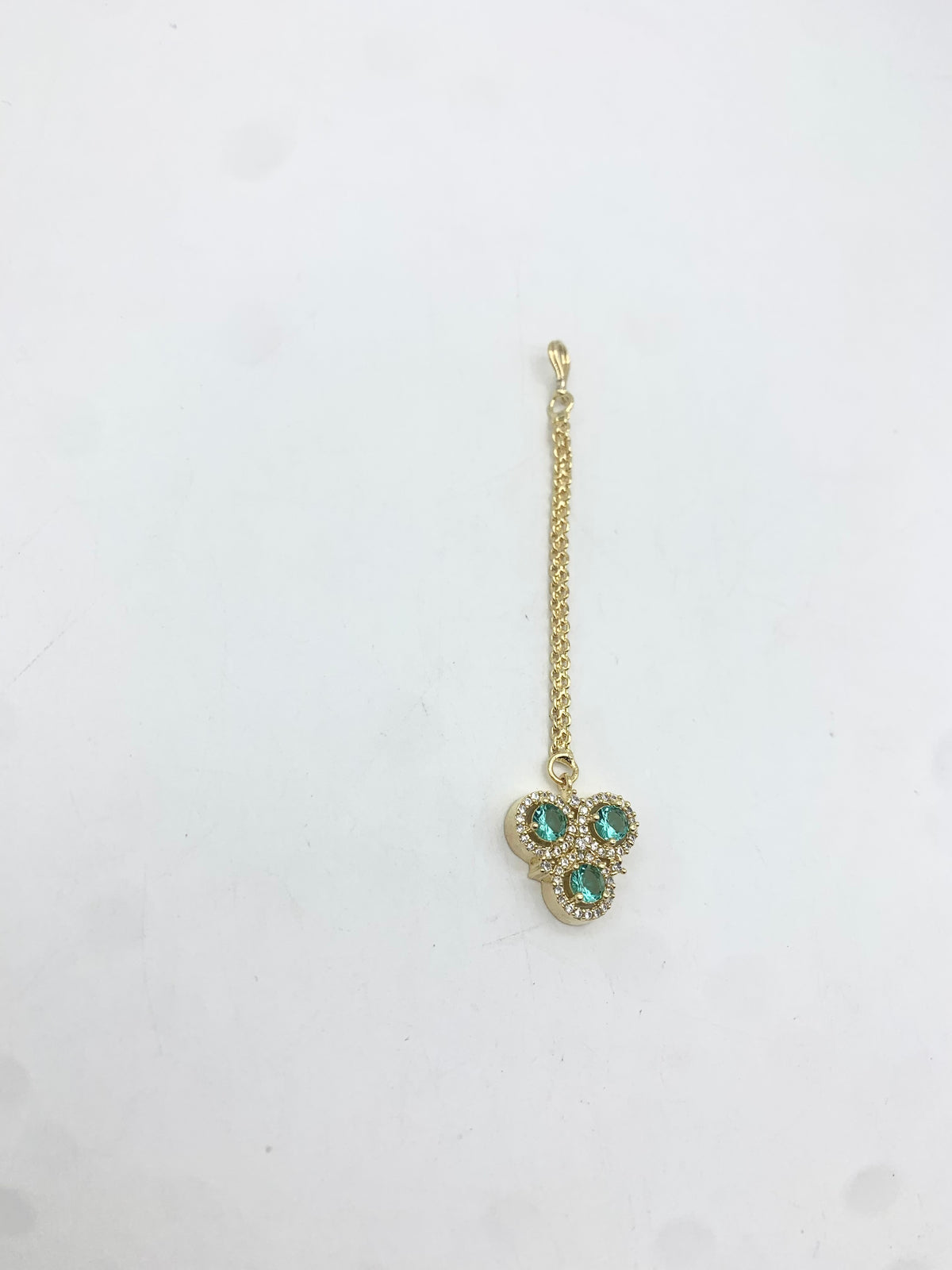 AM671 Gold and Teal tikka American Diamond