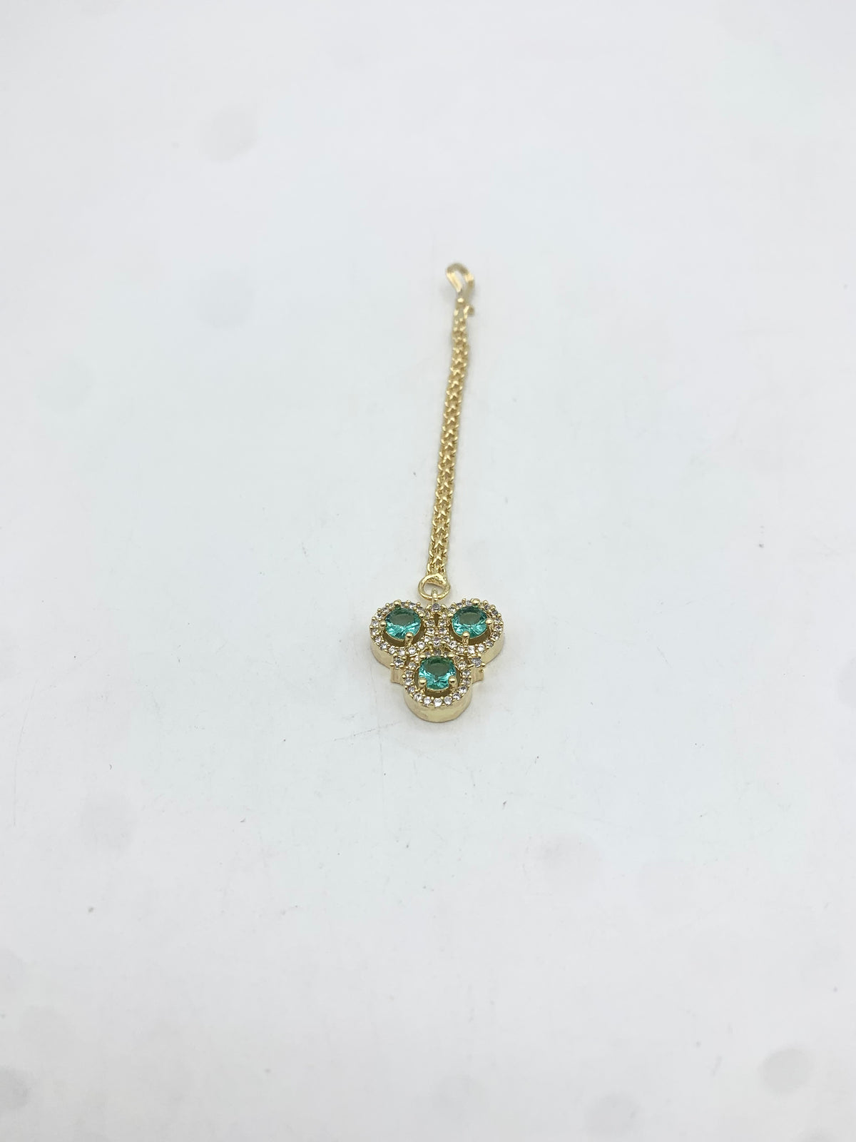 AM671 Gold and Teal tikka American Diamond