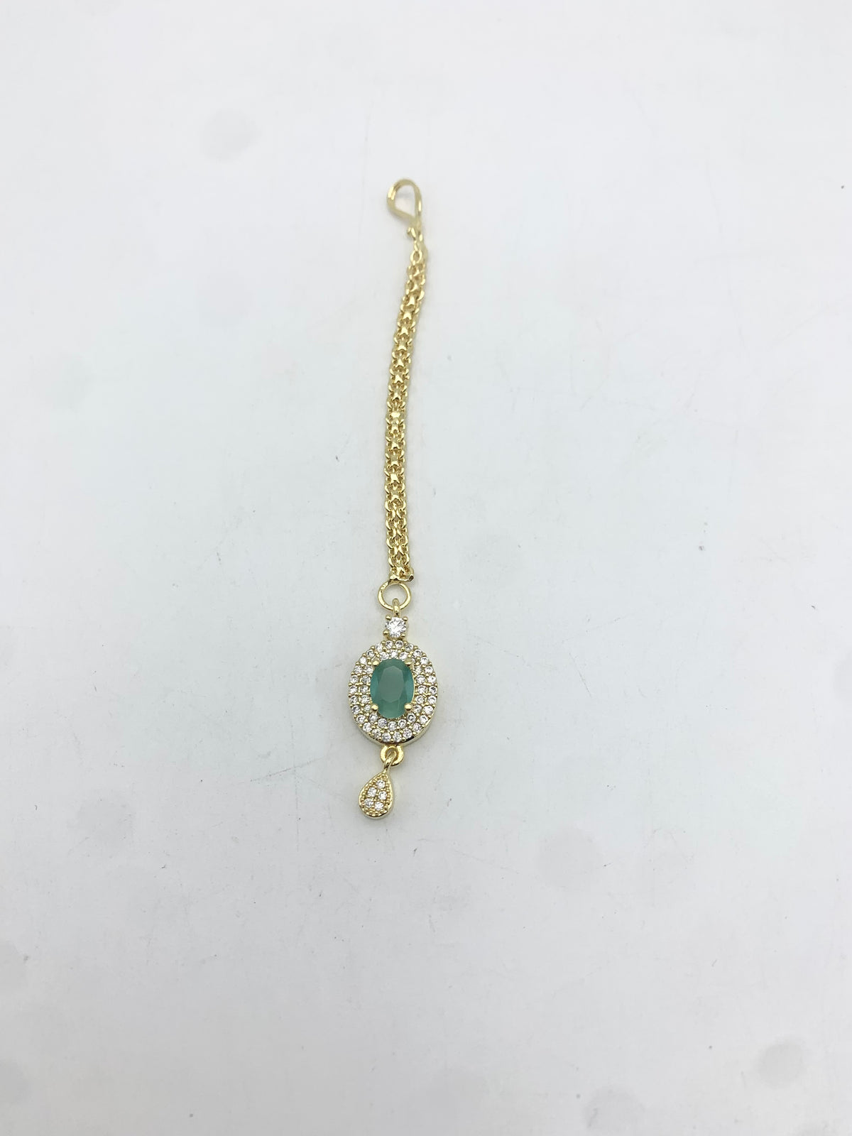 AM672 Gold and Mint tikka American diamond