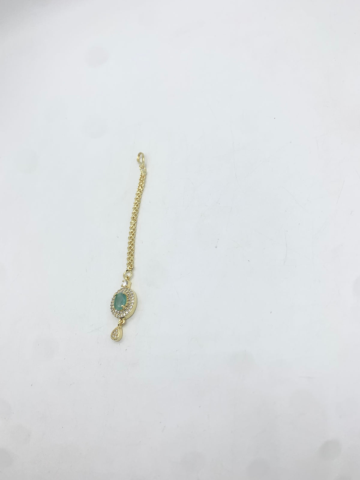 AM672 Gold and Mint tikka American diamond