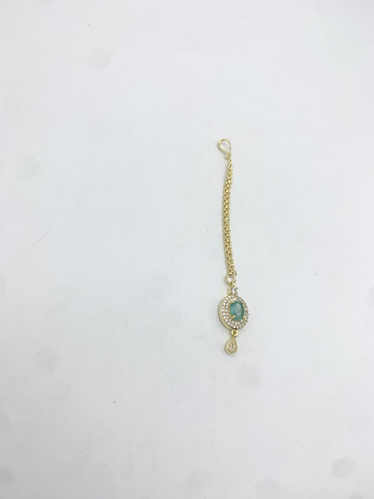 AM672 Gold and Mint tikka American diamond