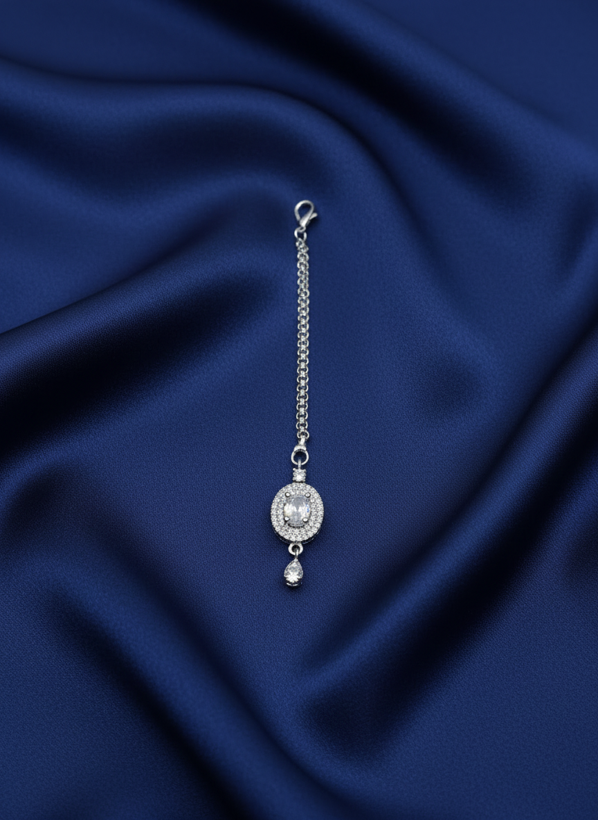 AM672 Silver tikka American diamond