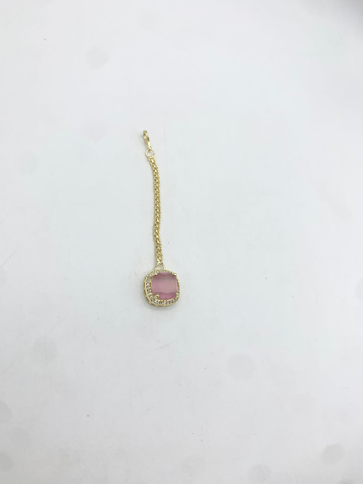 AM665 Gold and and Pink tikka American diamond