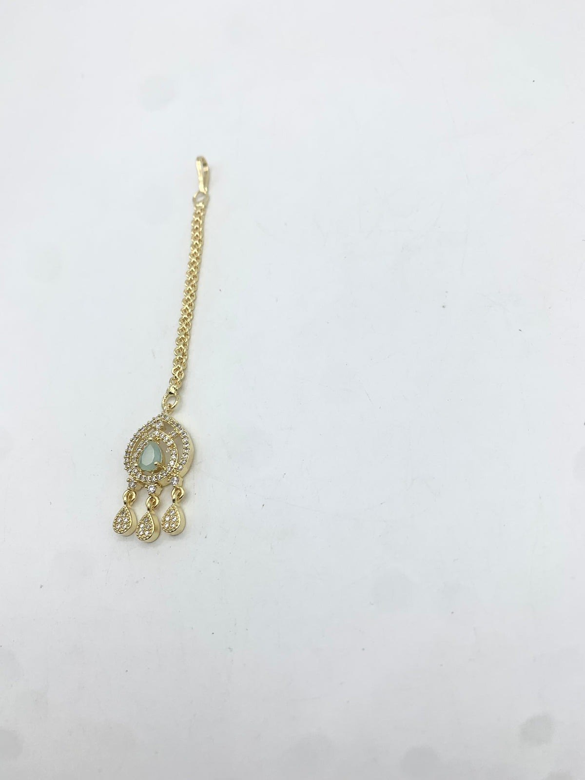 AM673 Gold and Mint tikka American diamond