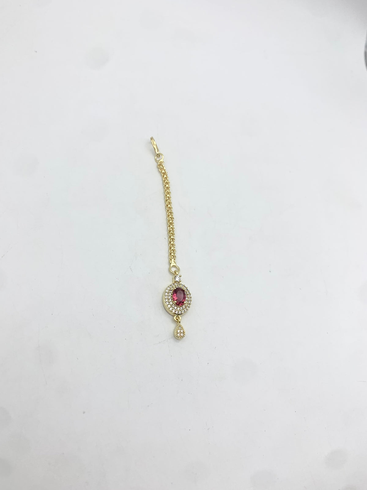 AM672 Gold and Red tikka American Diamond