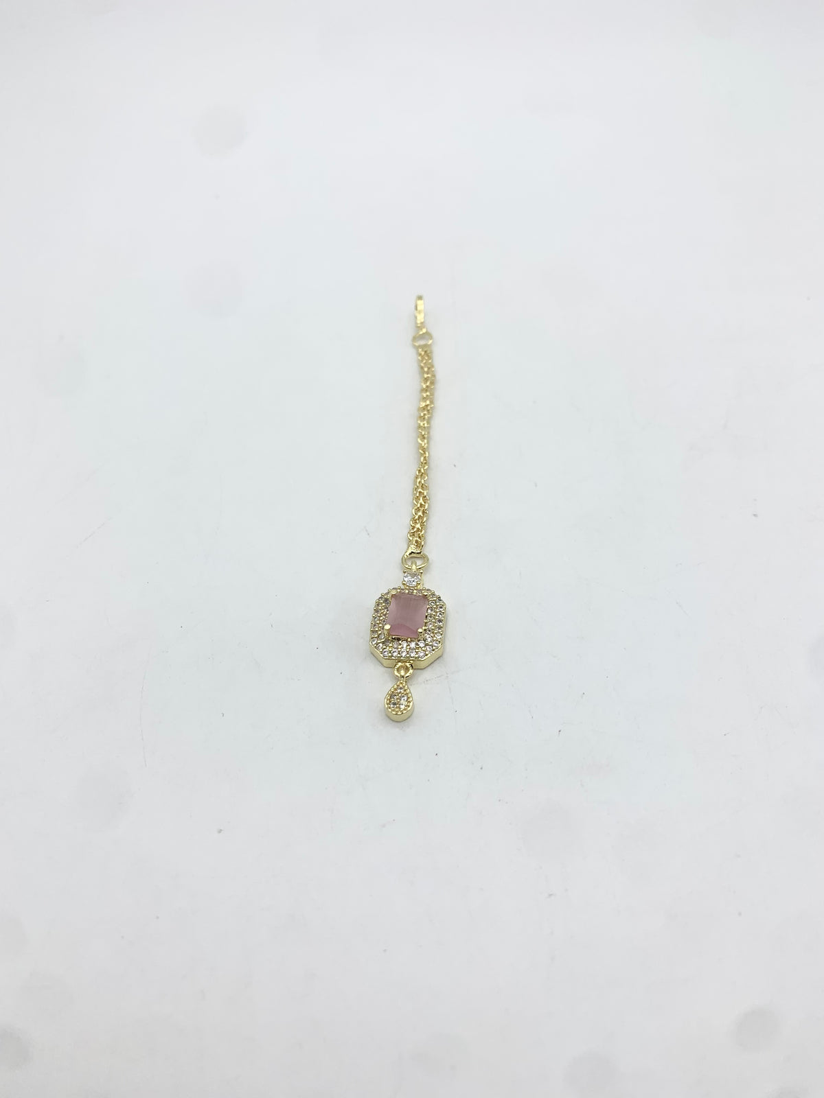 AM668 Gold and Pink tikka American diamond