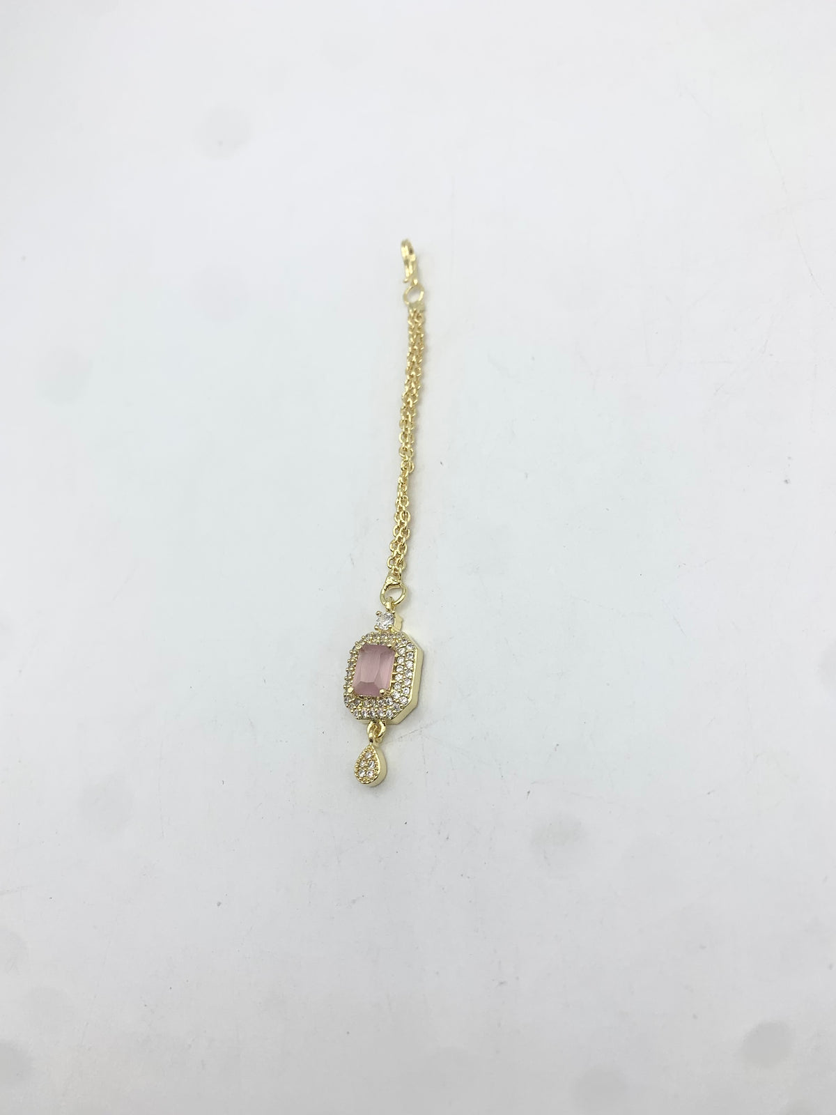 AM668 Gold and Pink tikka American diamond