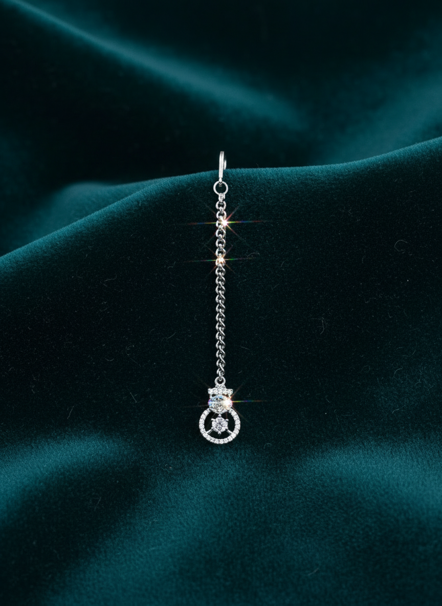 AM674 Silver tikka American diamond