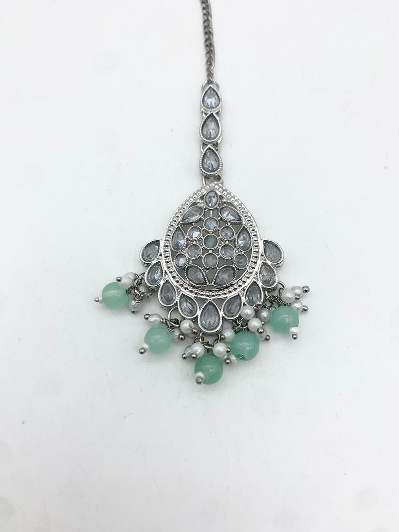 AM661 Silver and Mint tikka polki