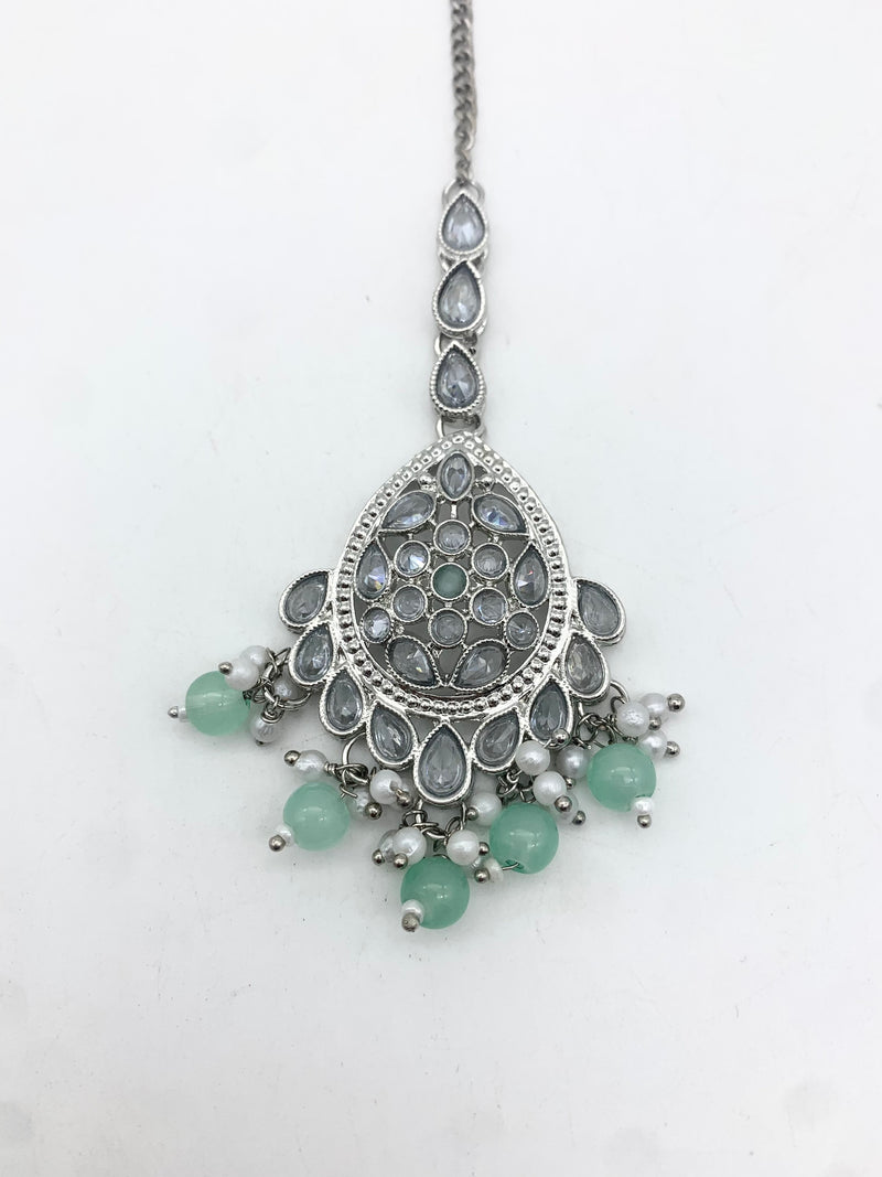 AM661 Silver and Mint tikka polki