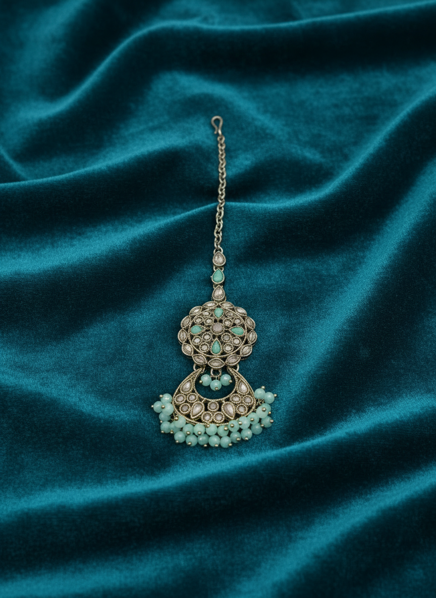 AM663 Gold and Mint tikka polki