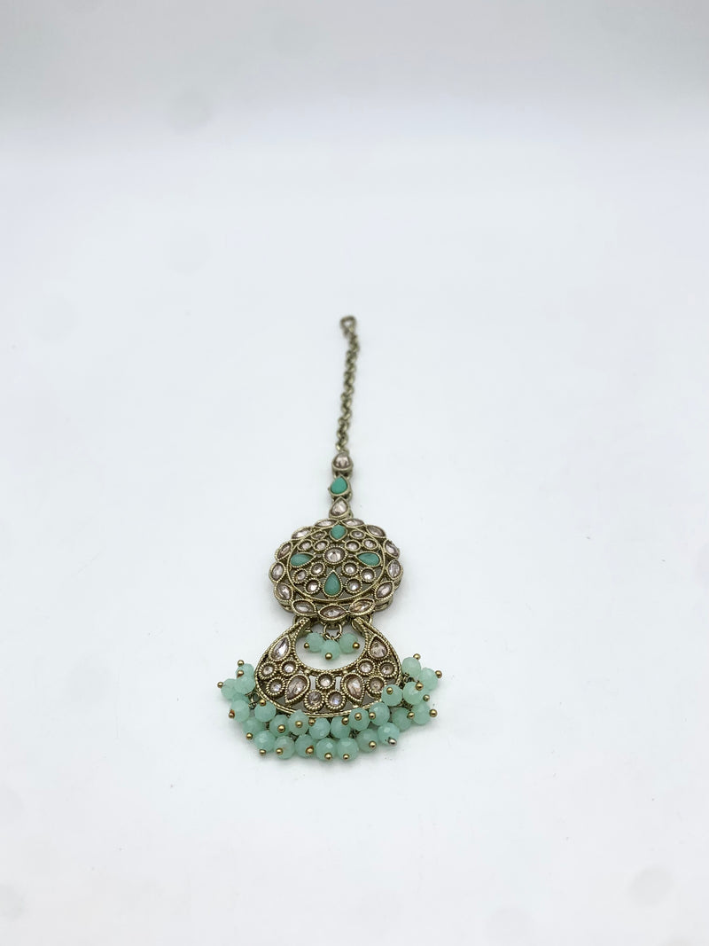 AM663 Gold and Mint tikka polki