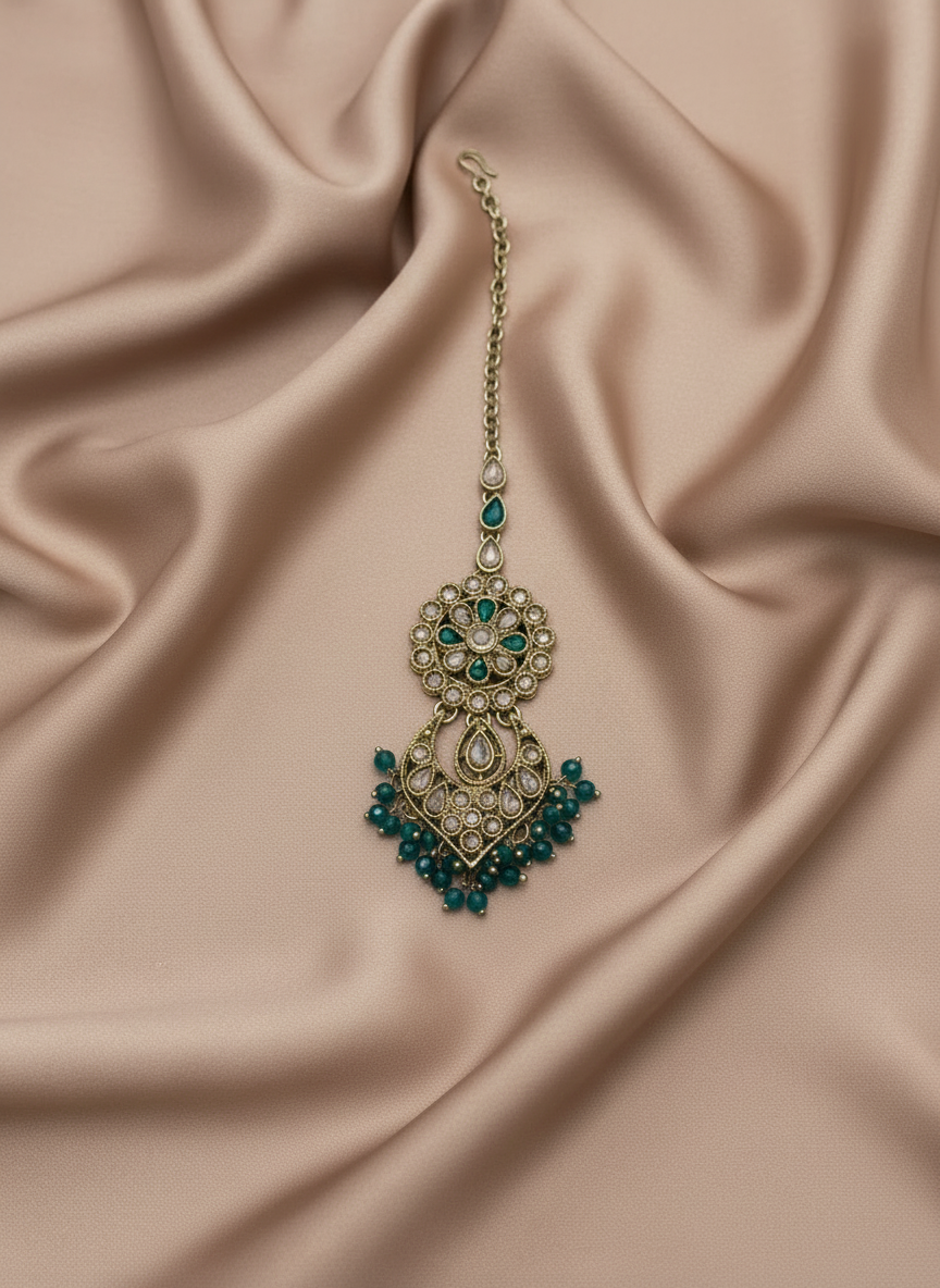 AM662 Gold and Teal tikka polki