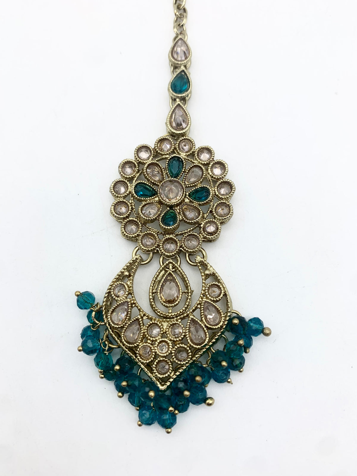 AM662 Gold and Teal tikka polki