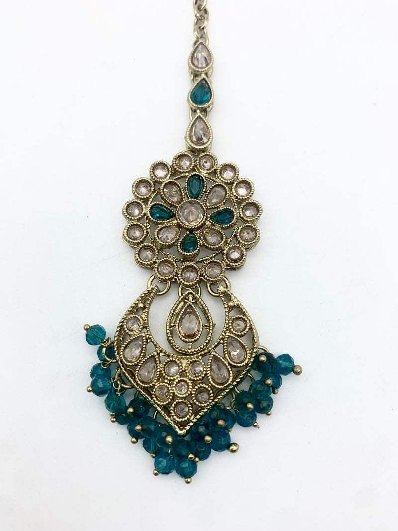 AM662 Gold and Teal tikka polki