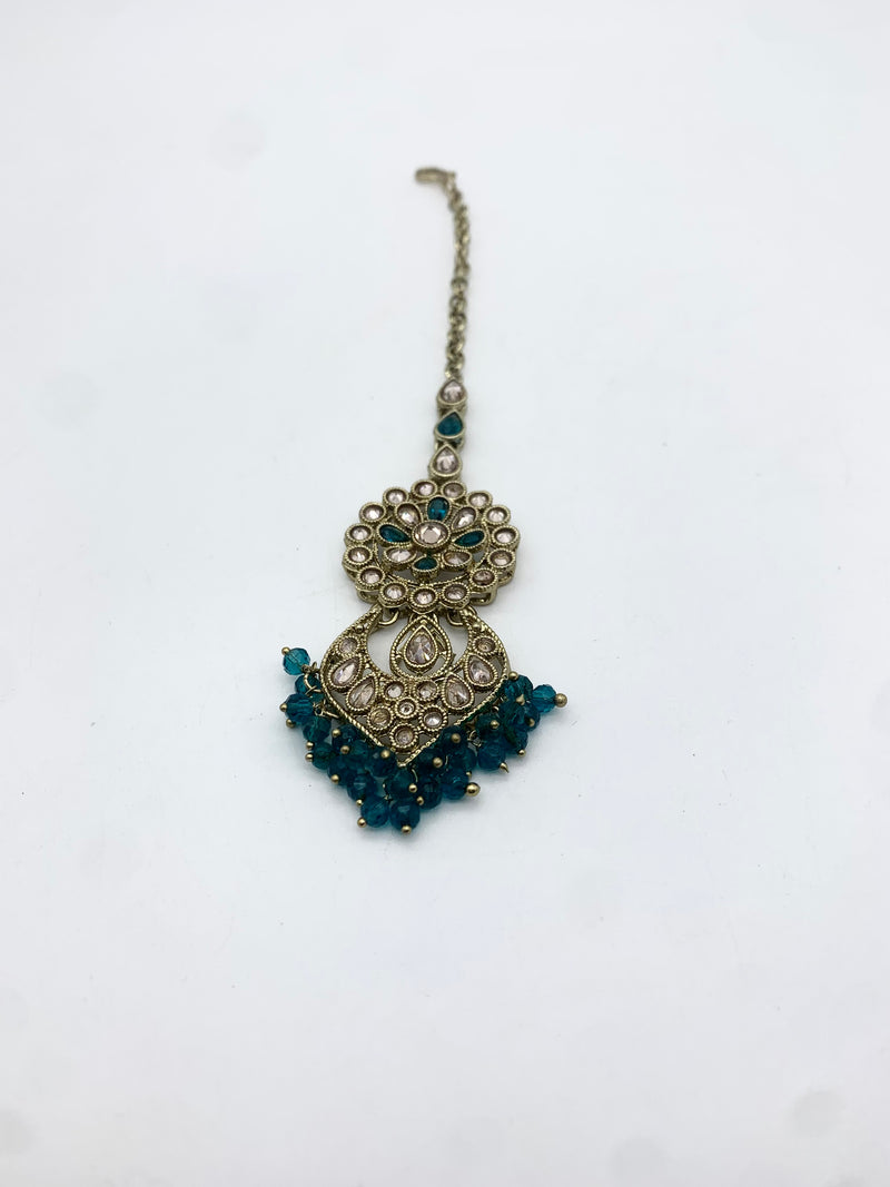 AM662 Gold and Teal tikka polki