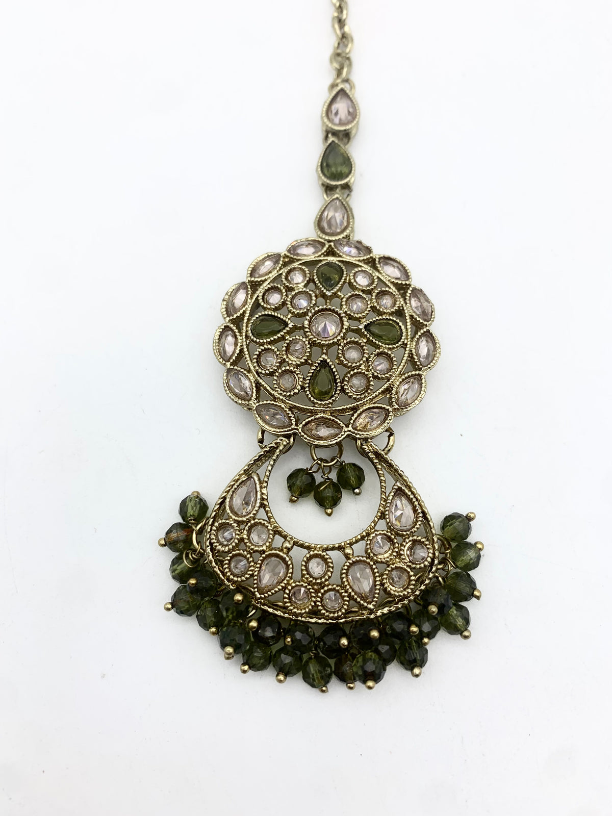 AM663 Gold and Olive Green tikka polki