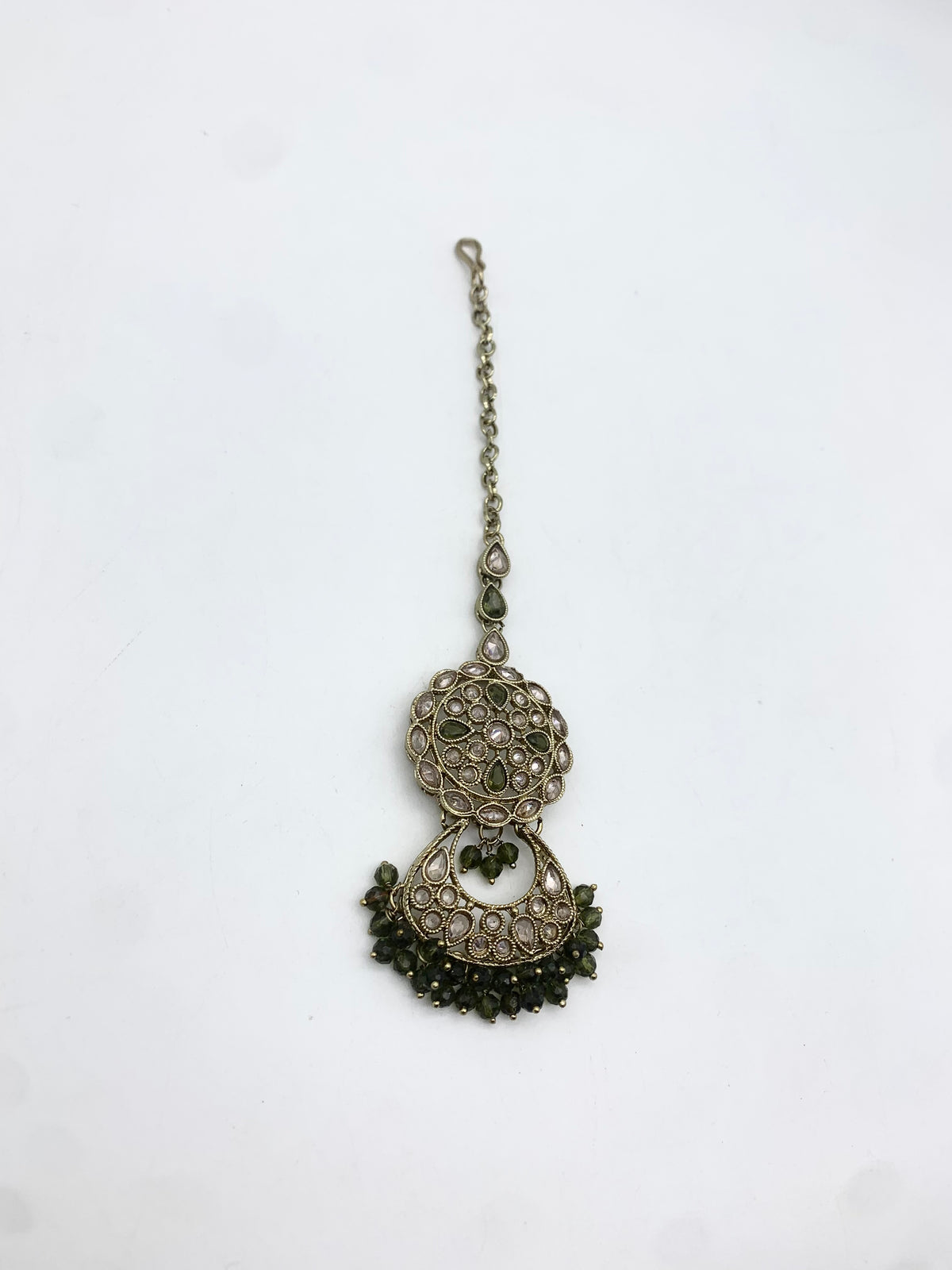 AM663 Gold and Olive Green tikka polki