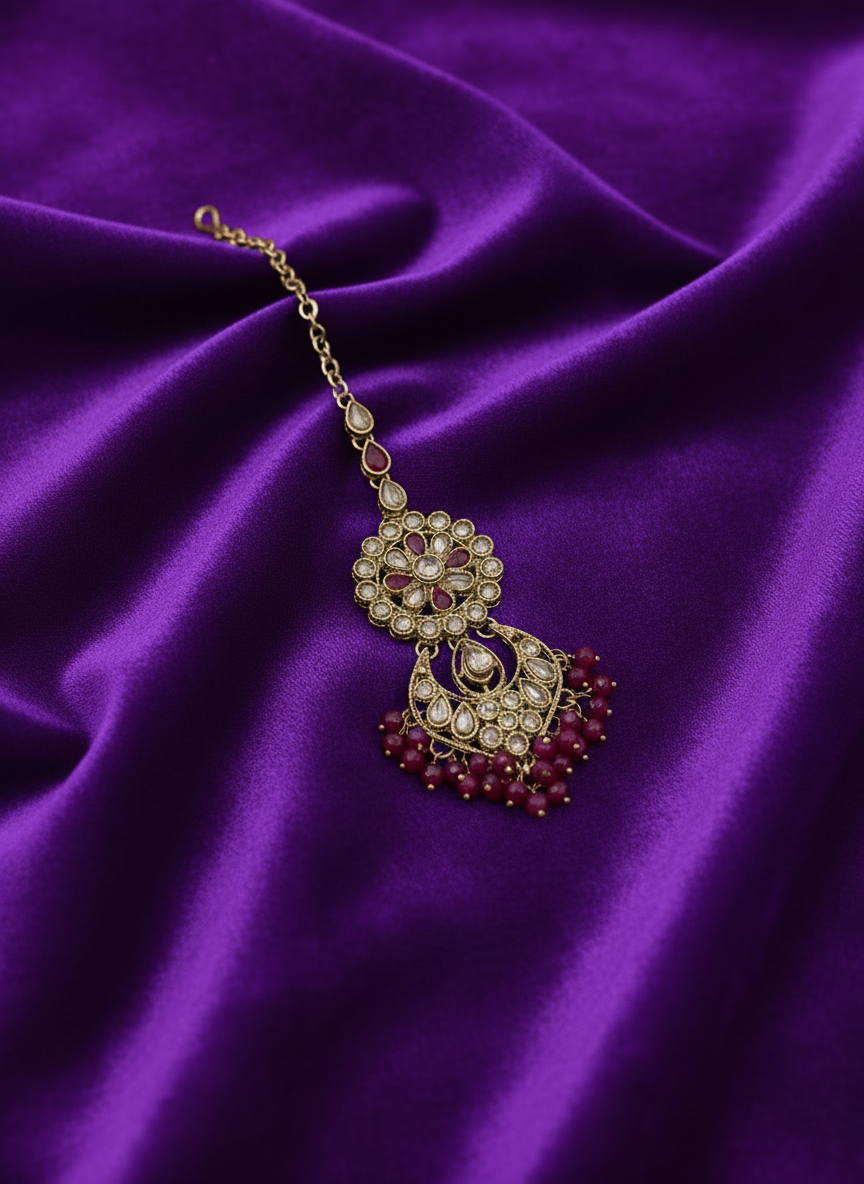 AM662 Gold and Pink tikka polki