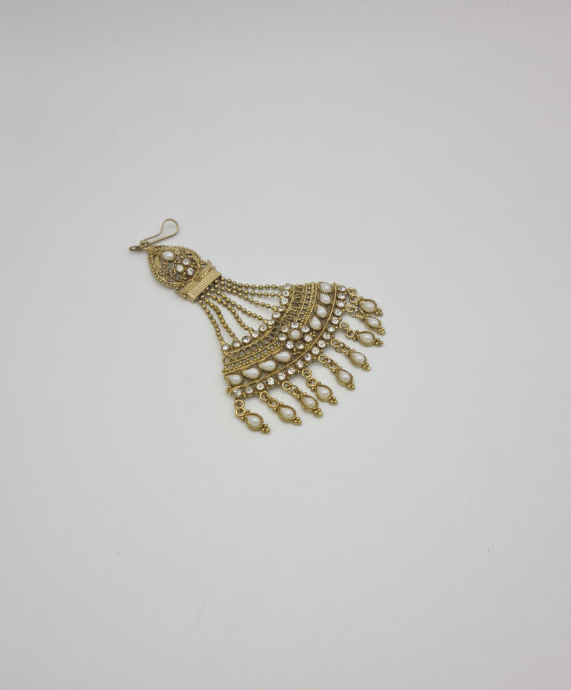 gold pearl white stone jummer image 0
