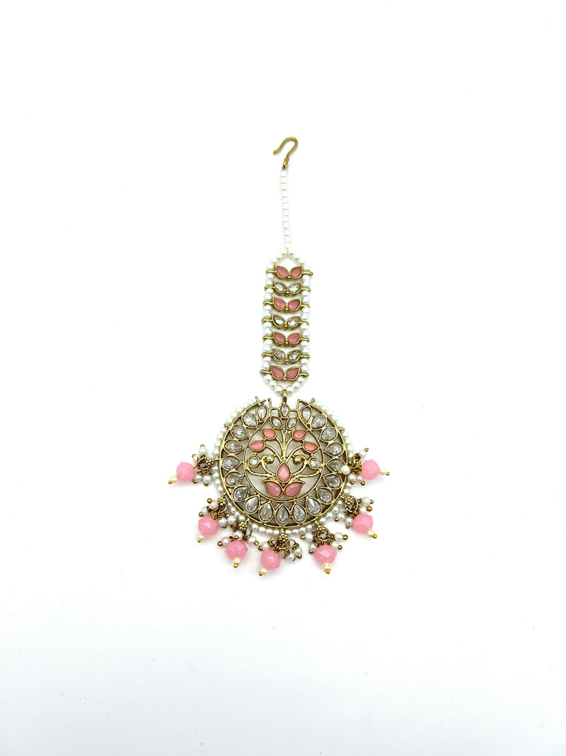 Kundan tikka- light pink  image 0