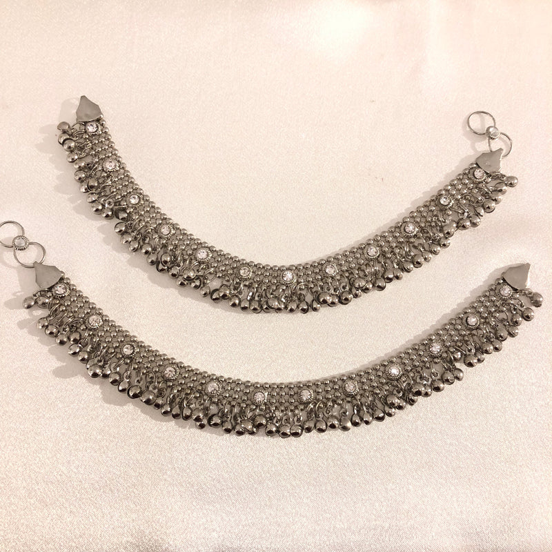AB15 silver bell anklets image 0