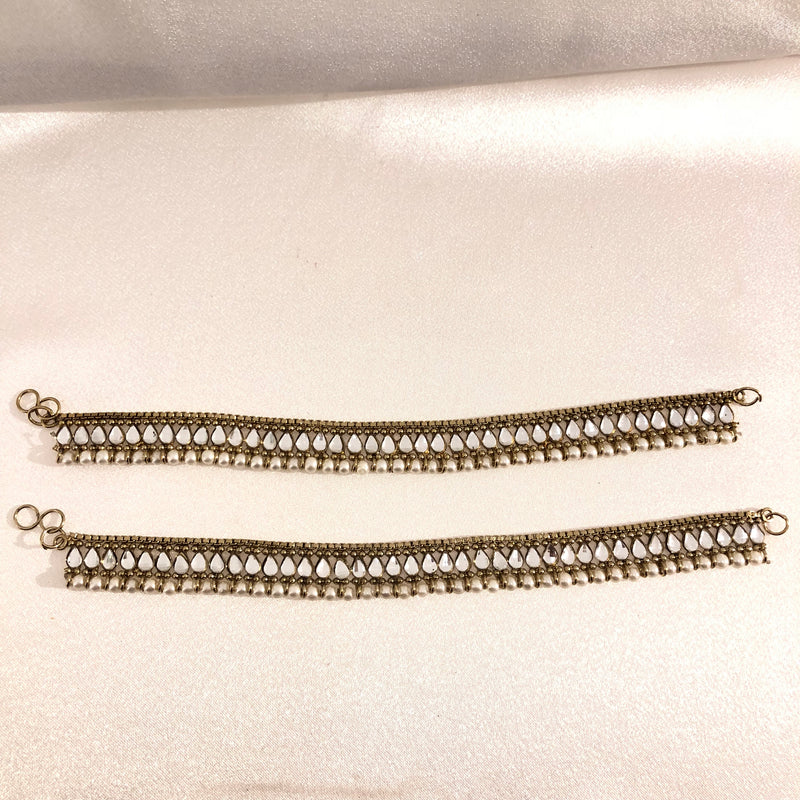 AP14 gold pearl anklets image 0