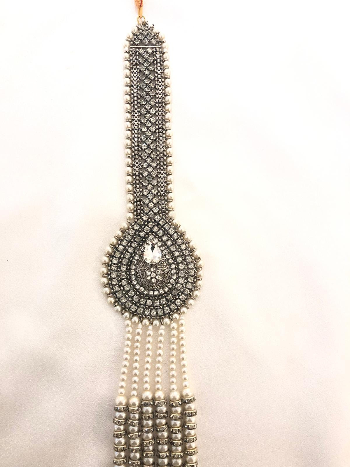 LM98 Silver long necklace set image 2