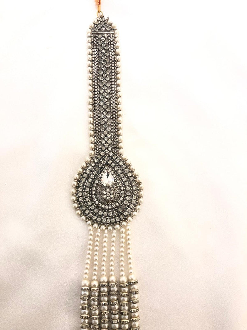 LM98 Silver long necklace set image 2