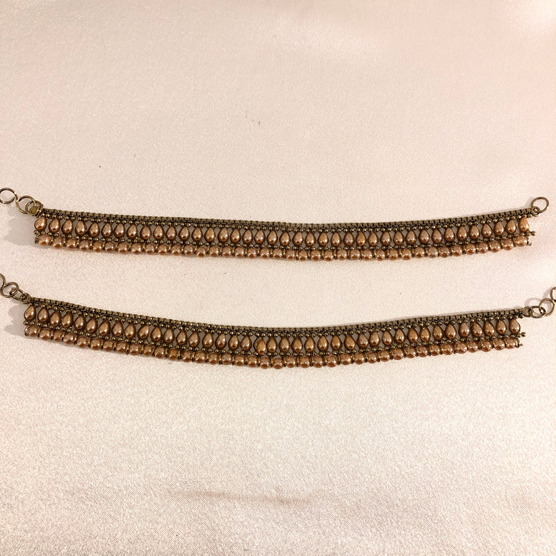 AP14 antique pearl anklets image 0
